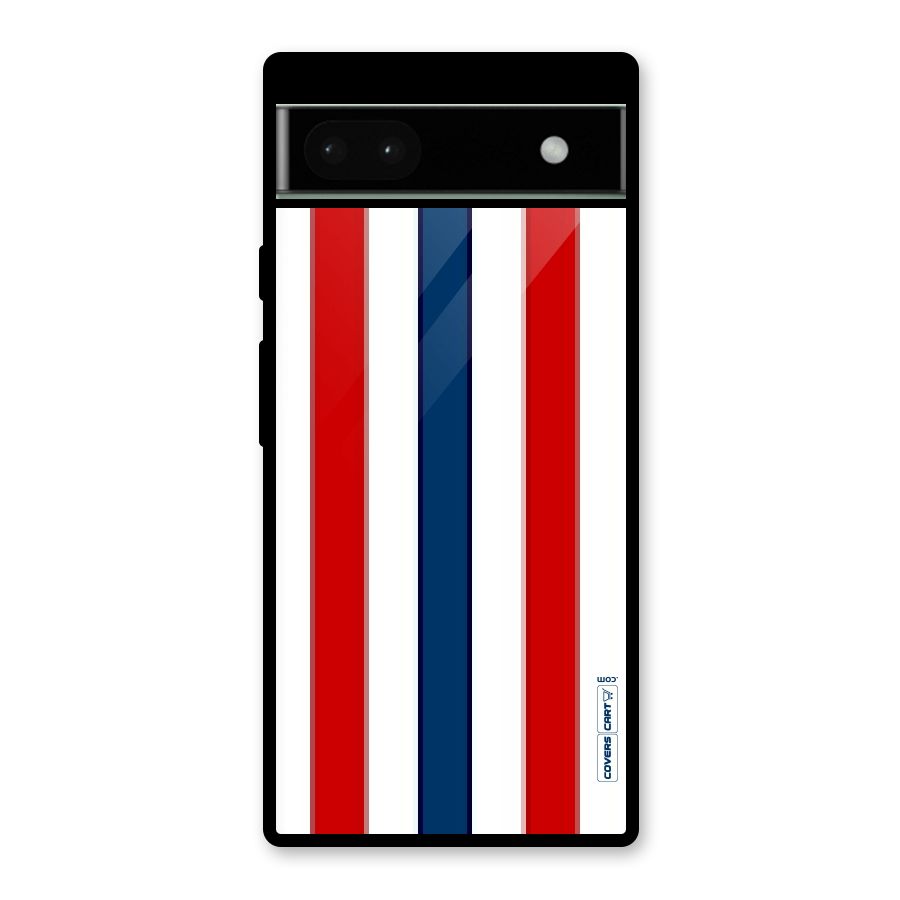 Tricolor Stripes Glass Back Case for Google Pixel 6a