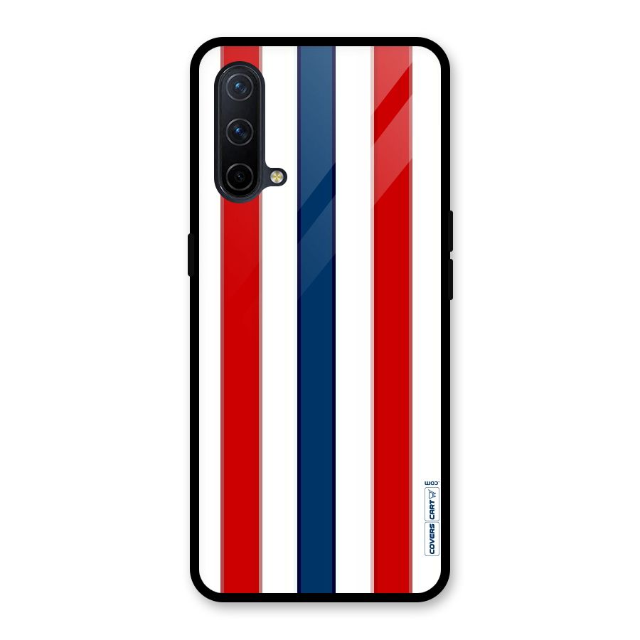 Tricolor Stripes Glass Back Case for OnePlus Nord CE 5G