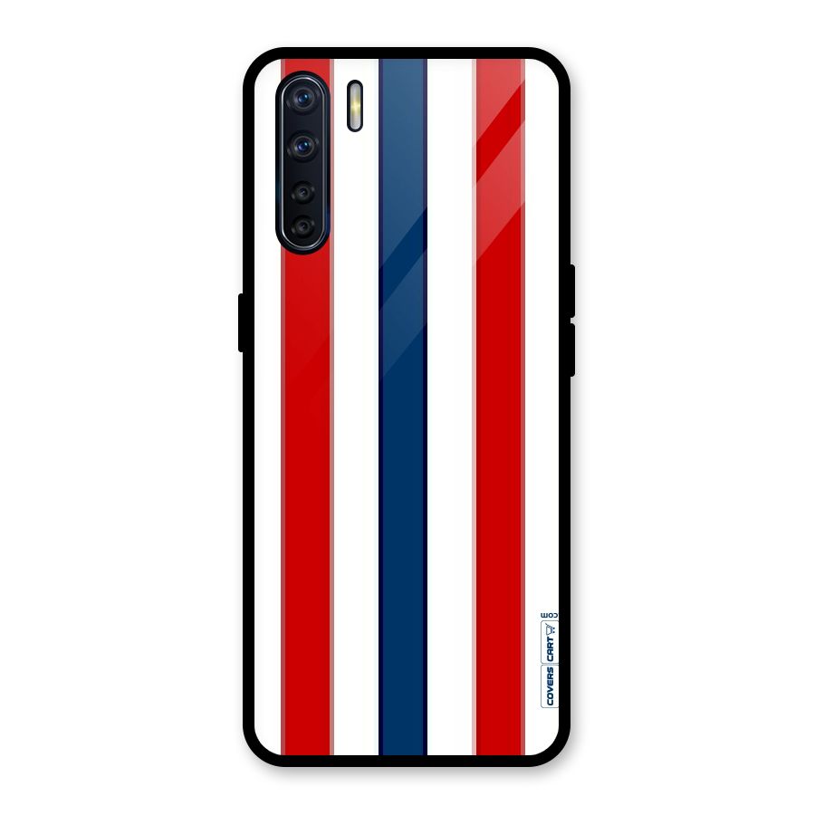 Tricolor Stripes Glass Back Case for Oppo F15