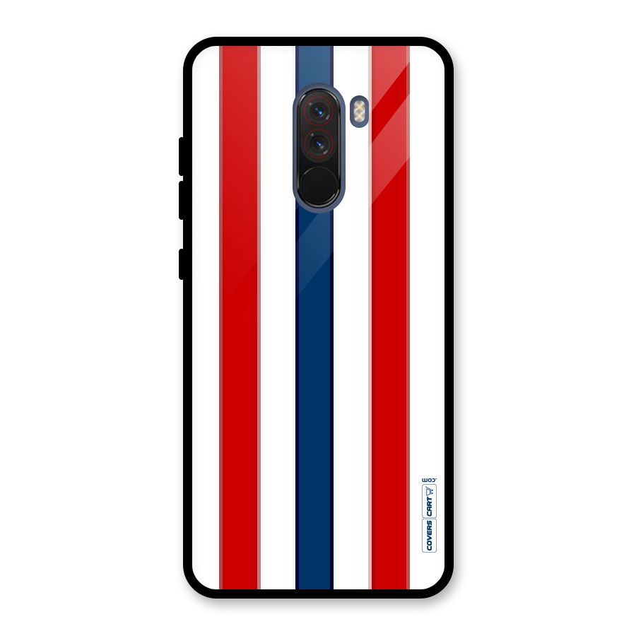 Tricolor Stripes Glass Back Case for Poco F1
