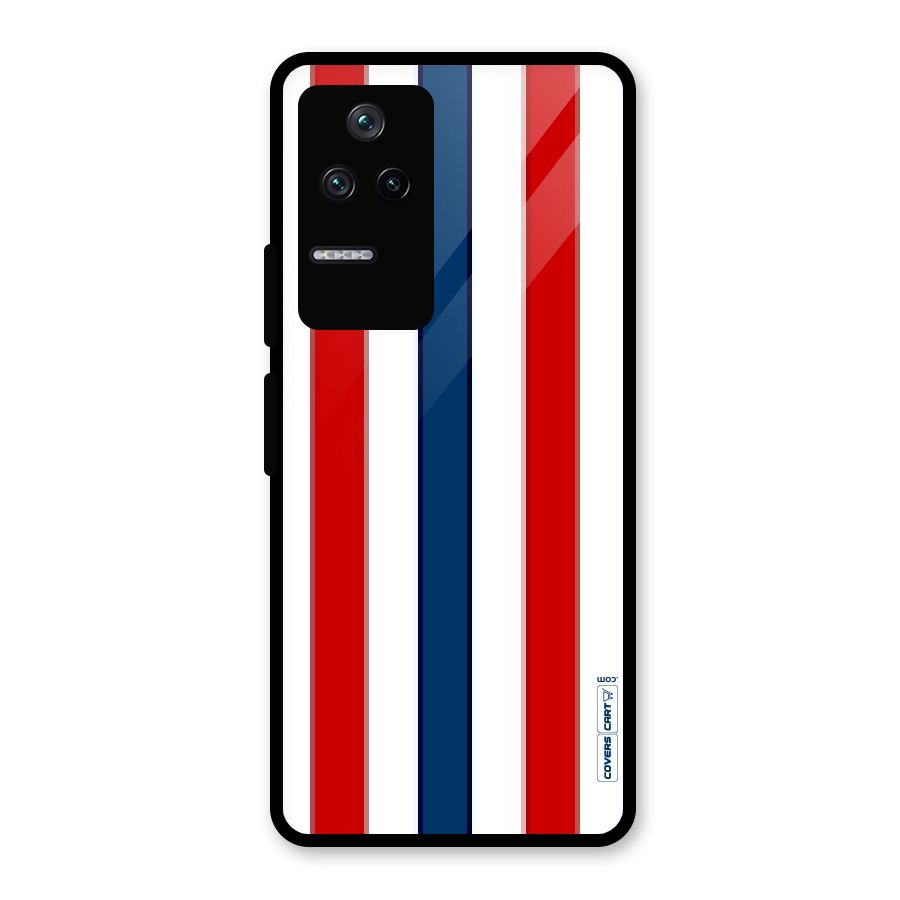 Tricolor Stripes Glass Back Case for Poco F4 5G
