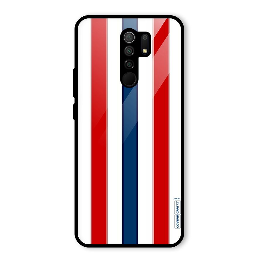 Tricolor Stripes Glass Back Case for Poco M2
