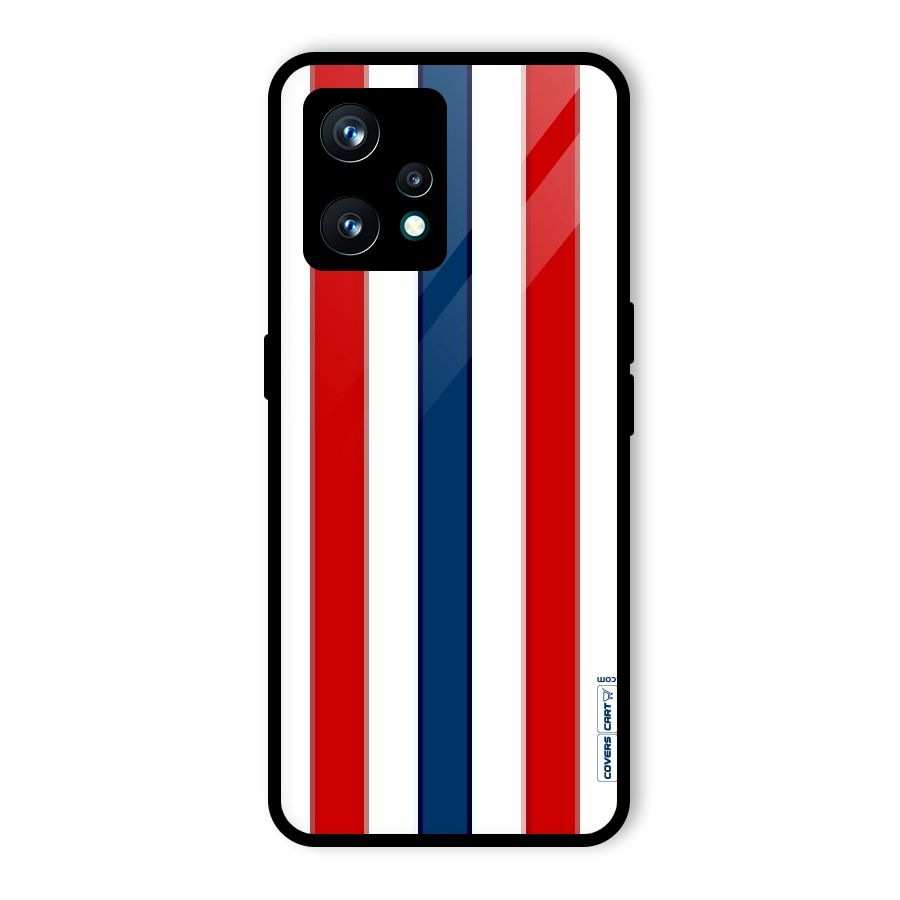 Tricolor Stripes Glass Back Case for Realme 9 Pro Plus 5G