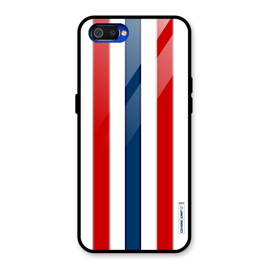 Tricolor Stripes Glass Back Case for Realme C2