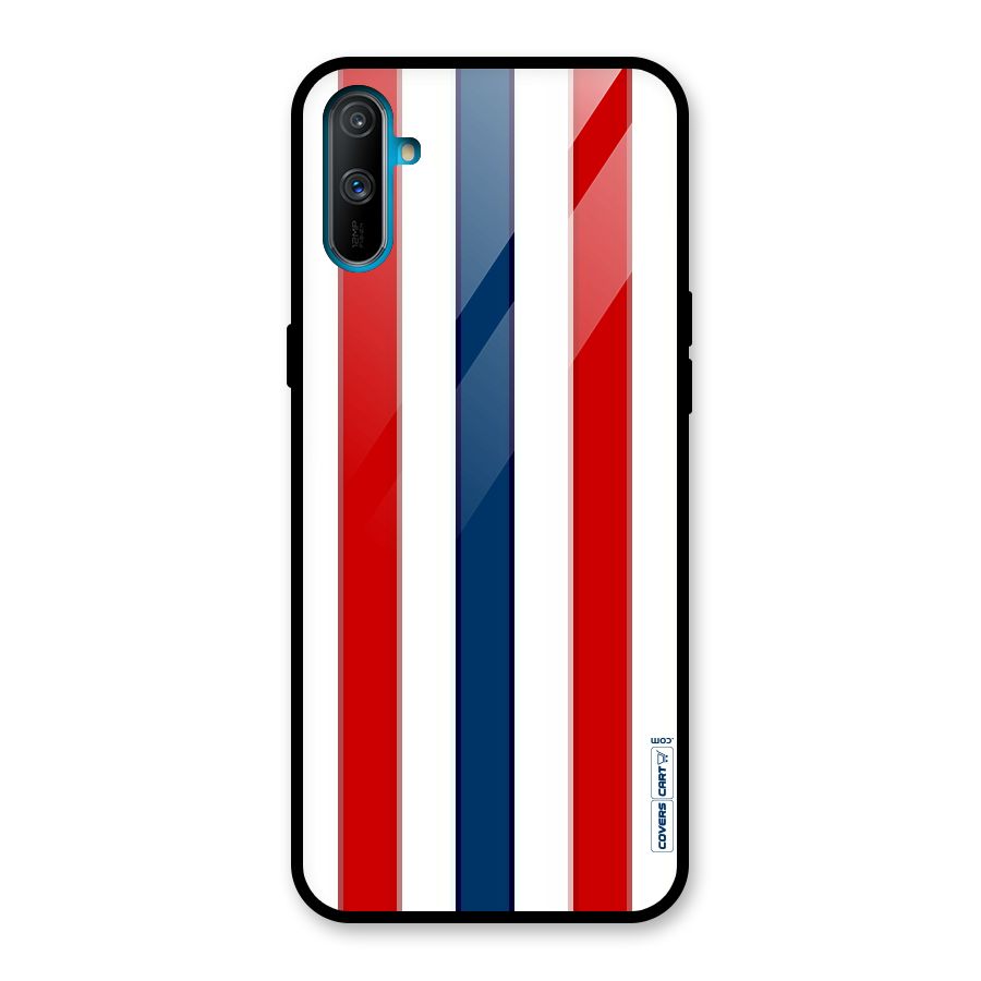 Tricolor Stripes Glass Back Case for Realme C3