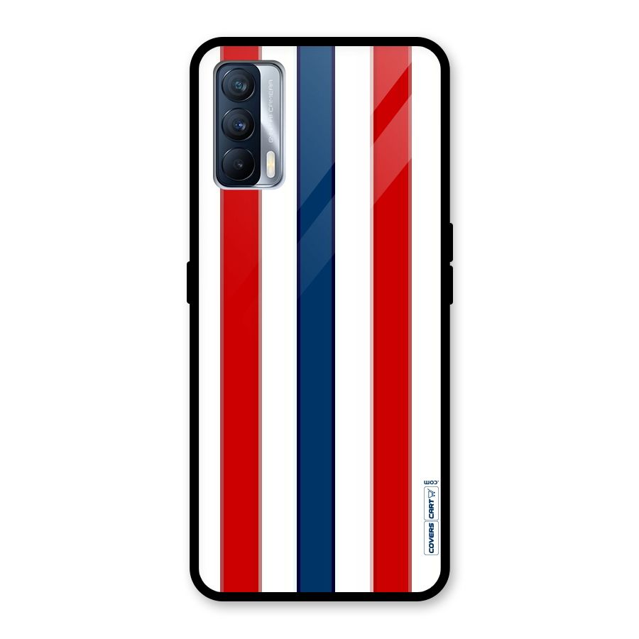 Tricolor Stripes Glass Back Case for Realme X7