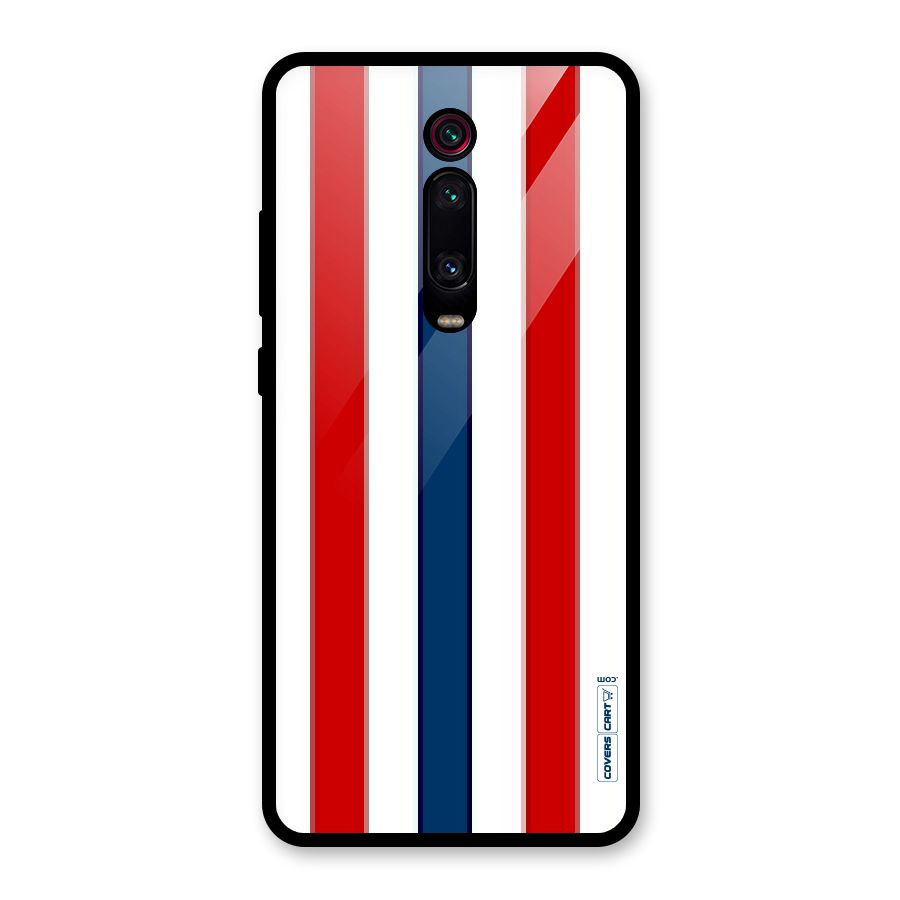 Tricolor Stripes Glass Back Case for Redmi K20 Pro