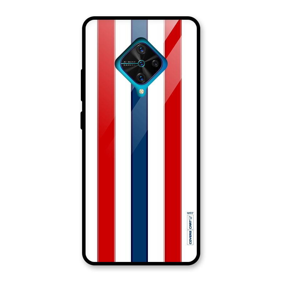Tricolor Stripes Glass Back Case for Vivo S1 Pro
