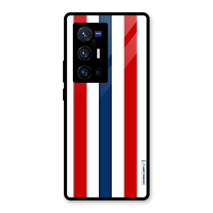 Tricolor Stripes Glass Back Case for Vivo X70 Pro Plus