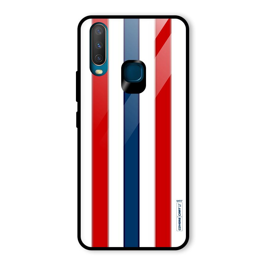 Tricolor Stripes Glass Back Case for Vivo Y15