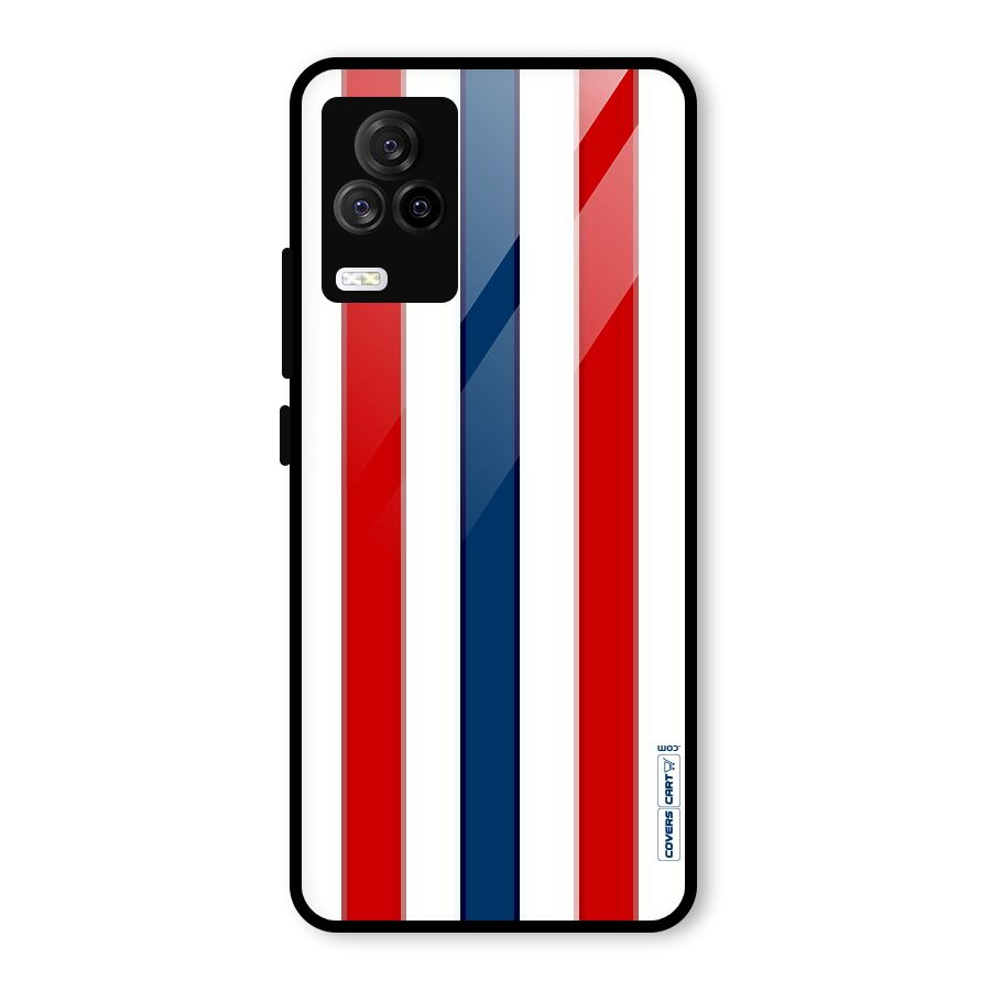 Tricolor Stripes Glass Back Case for Vivo iQOO 7 Legend 5G