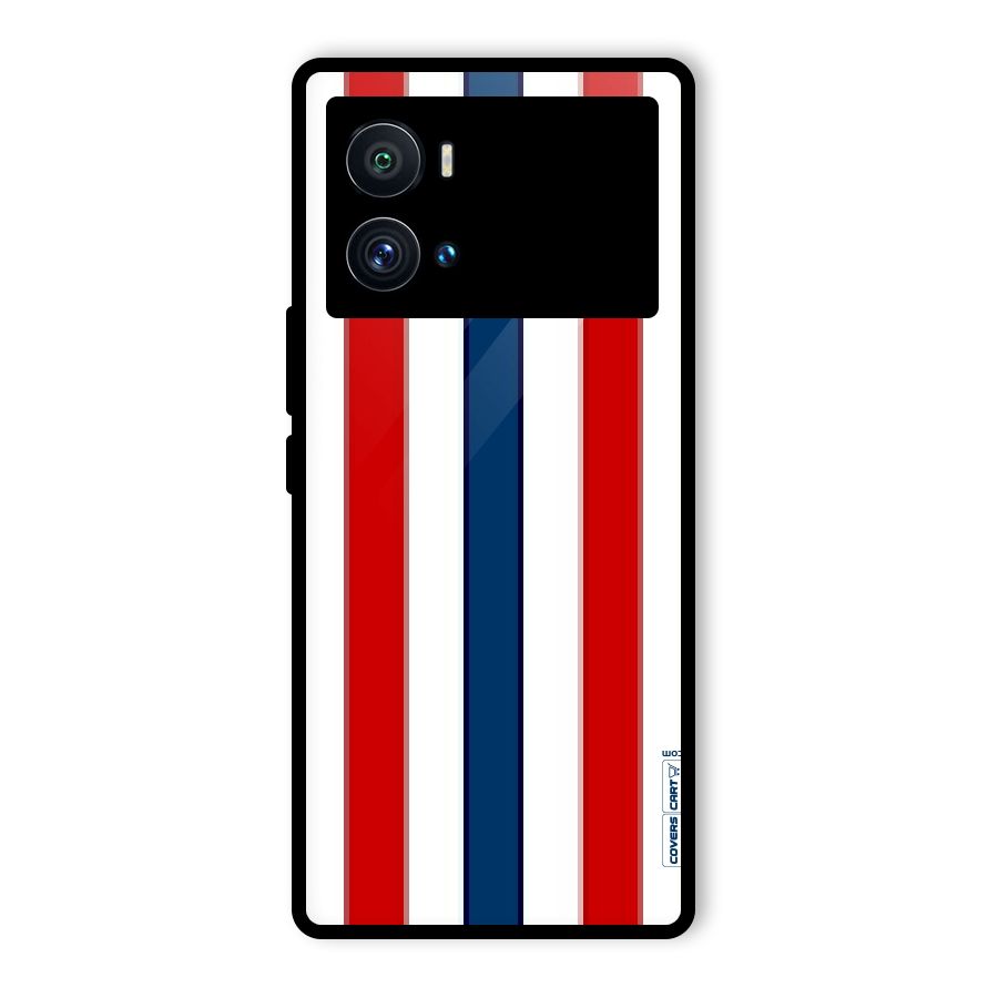 Tricolor Stripes Glass Back Case for Vivo iQOO 9 Pro
