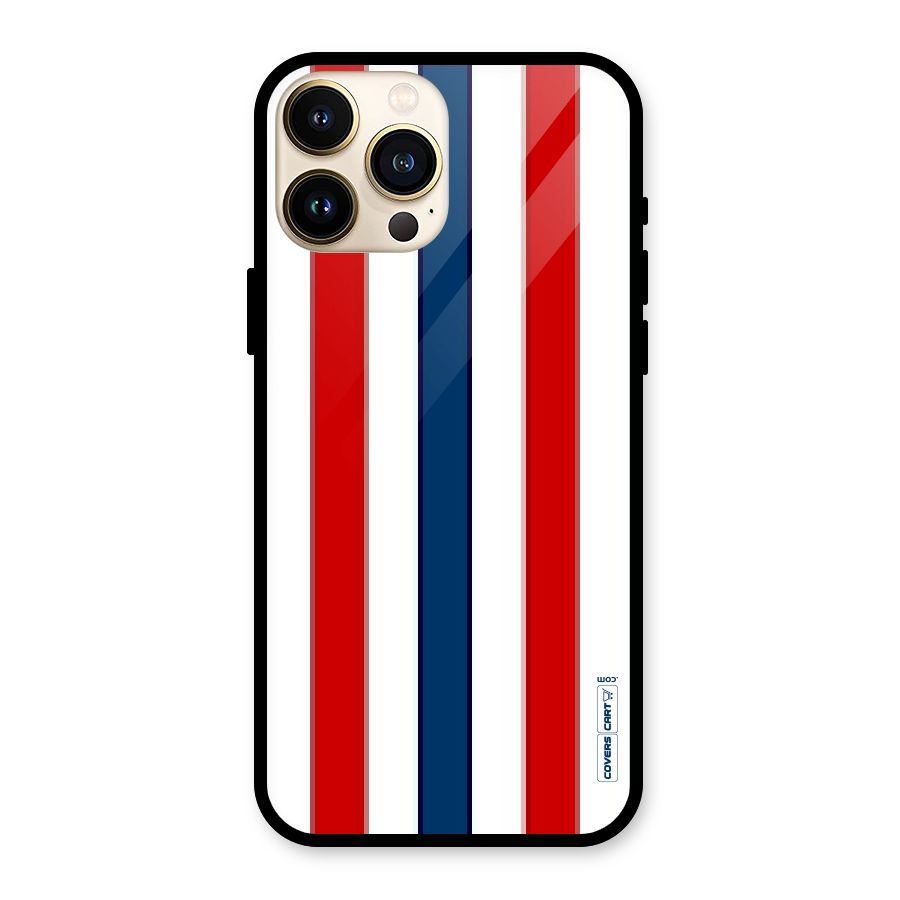 Tricolor Stripes Glass Back Case for iPhone 13 Pro Max