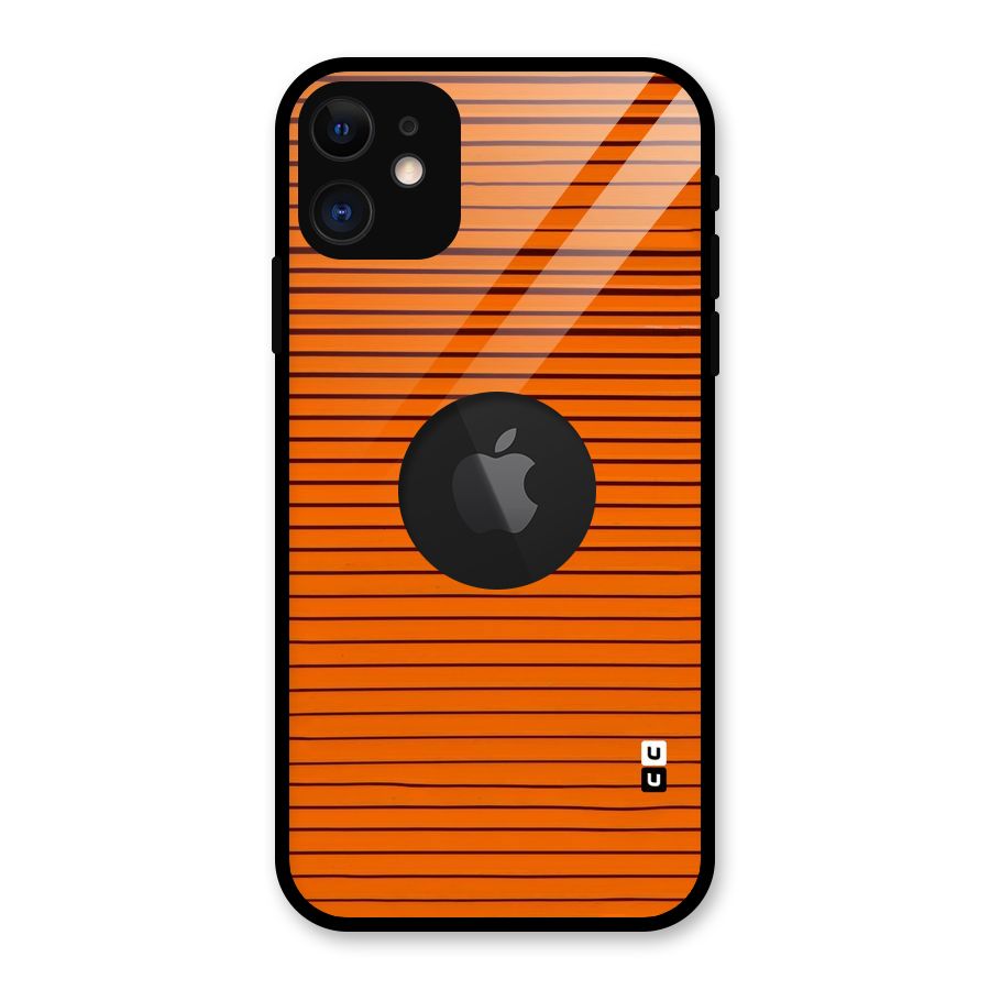 Trippy Stripes Glass Back Case for iPhone 11 Logo Cut