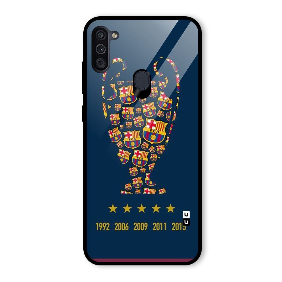 Trophy Team Glass Back Case for Galaxy M11