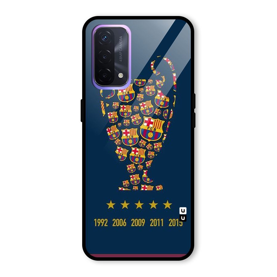Trophy Team Glass Back Case for Oppo A74 5G