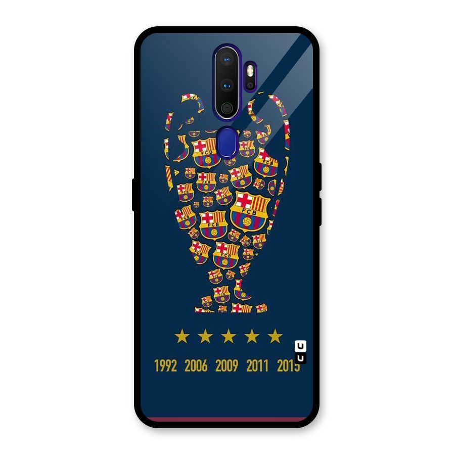Trophy Team Glass Back Case for Oppo A9 (2020)