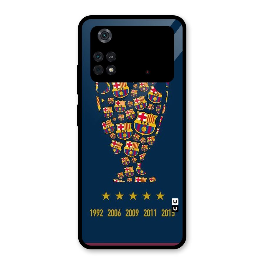 Trophy Team Glass Back Case for Poco M4 Pro 4G