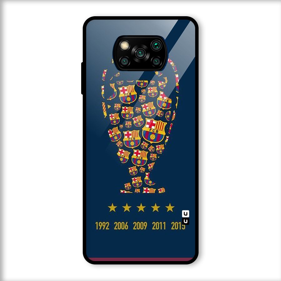 Trophy Team Glass Back Case for Poco X3