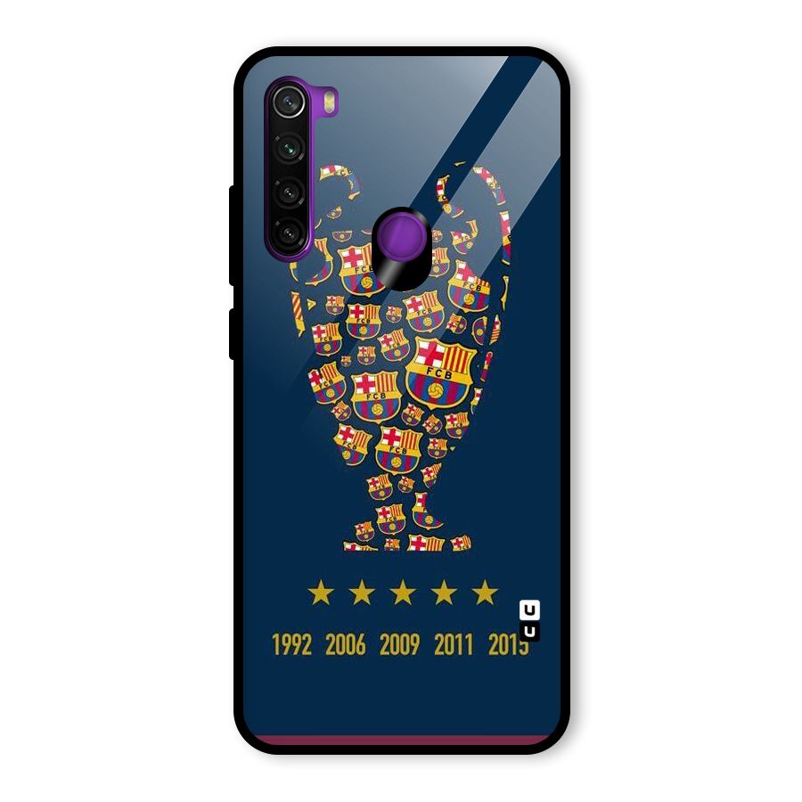 Trophy Team Glass Back Case for Redmi Note 8