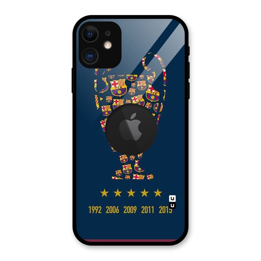 Trophy Team Glass Back Case for iPhone 11 Logo Cut