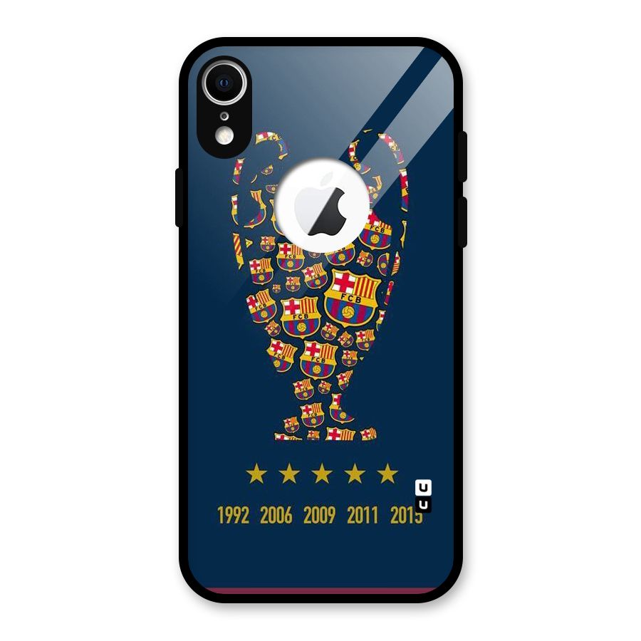 Trophy Team Glass Back Case for iPhone XR Logo Cut