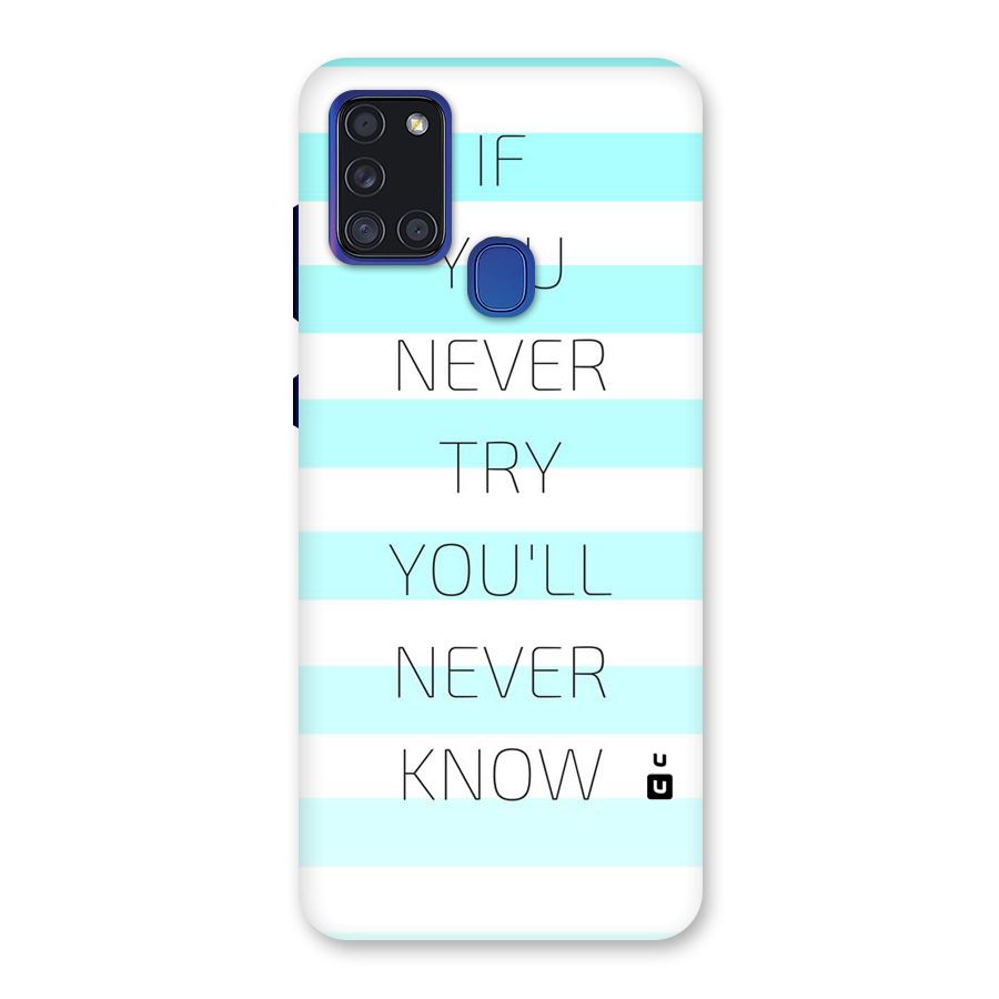 Try Know Back Case for Galaxy A21s
