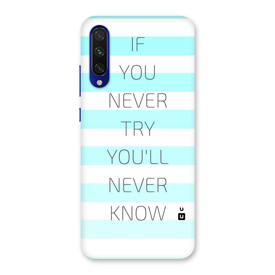 Try Know Back Case for Mi A3