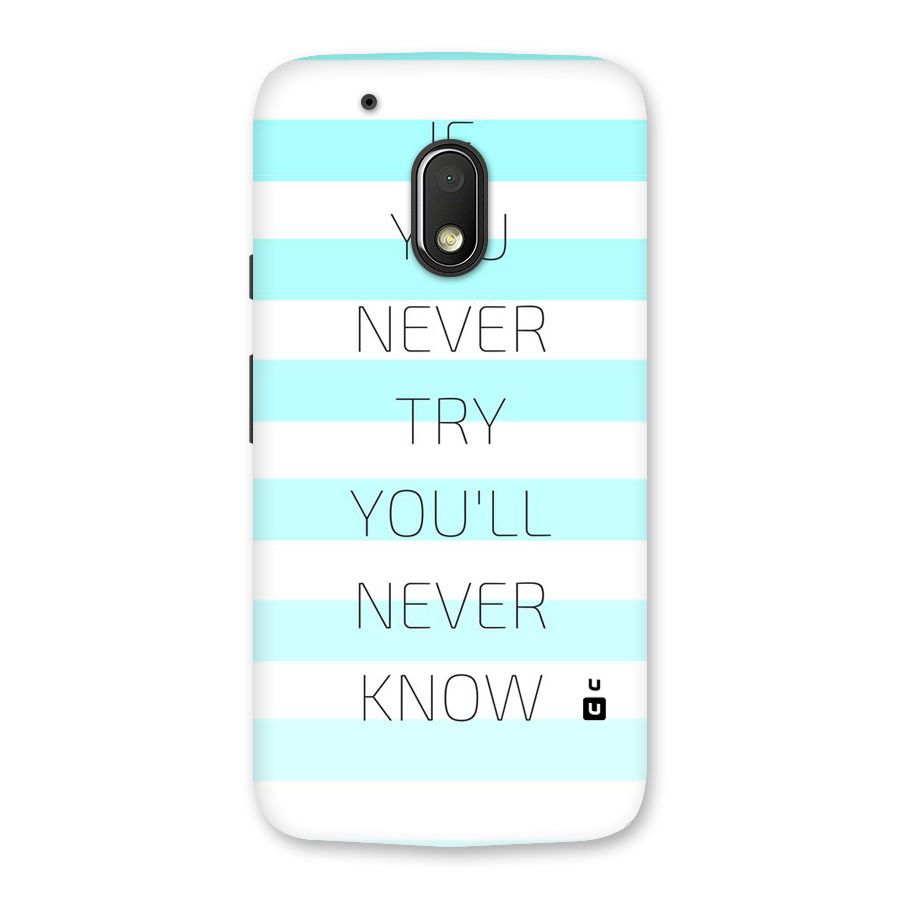 Try Know Back Case for Moto G4 Play