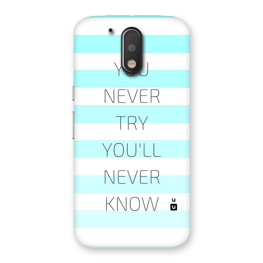 Try Know Back Case for Motorola Moto G4