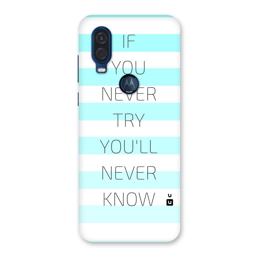 Try Know Back Case for Motorola One Vision