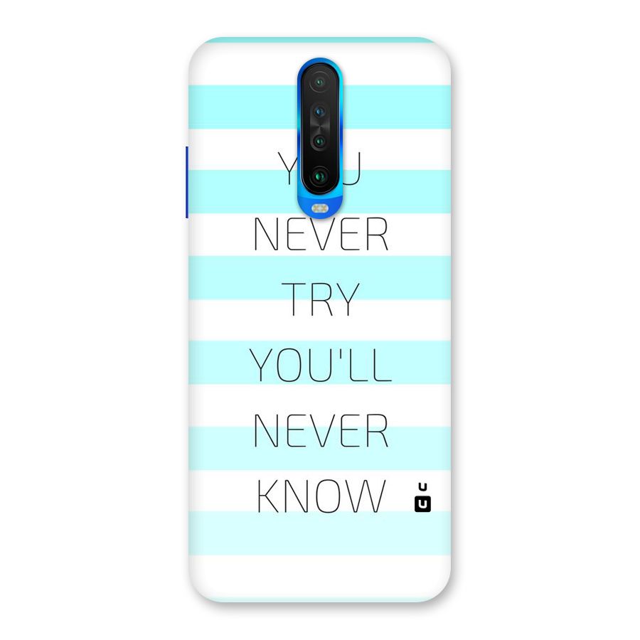 Try Know Back Case for Poco X2