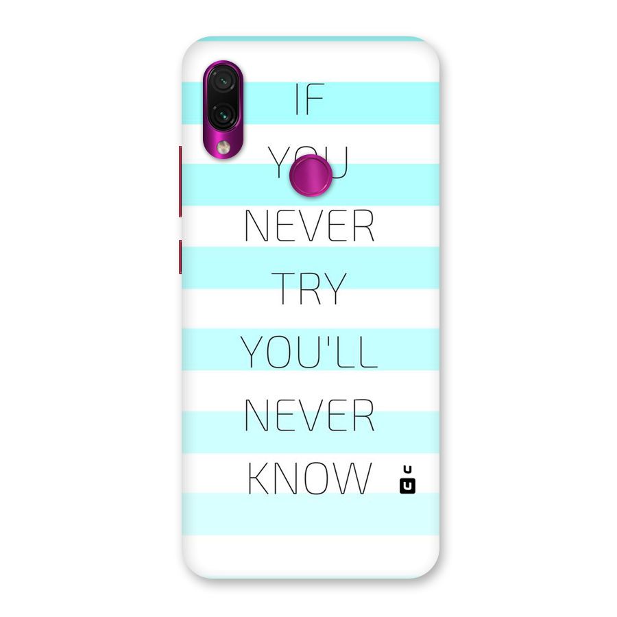 Try Know Back Case for Redmi Note 7 Pro