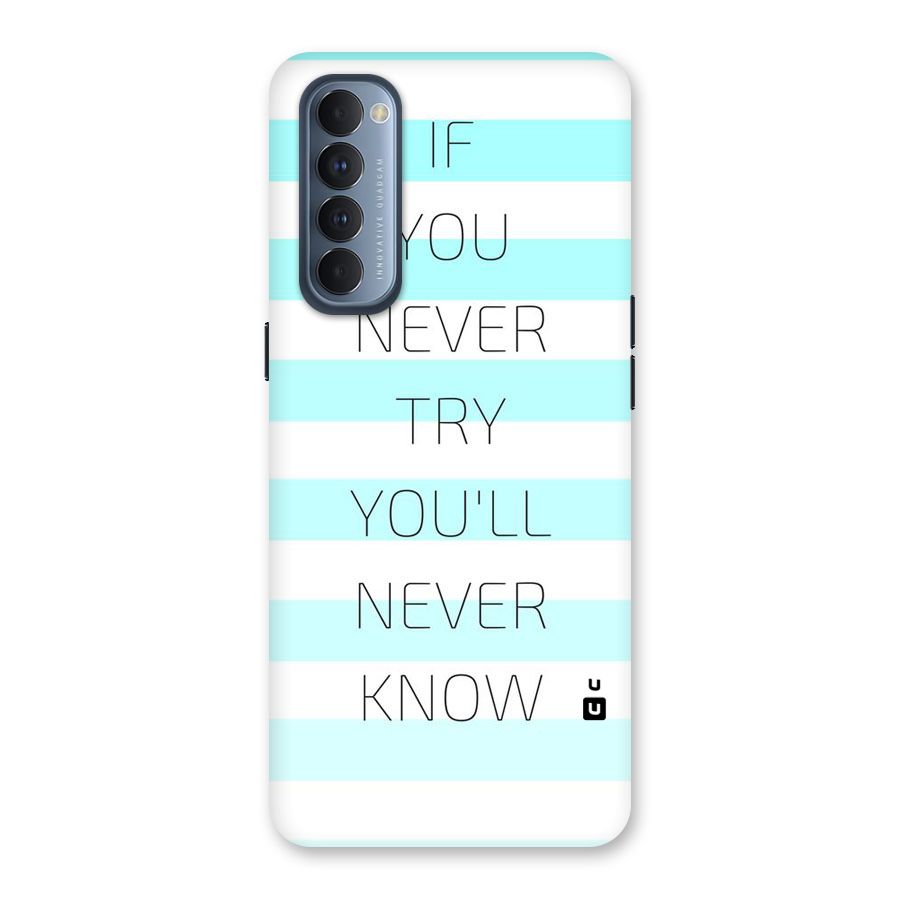 Try Know Back Case for Reno4 Pro
