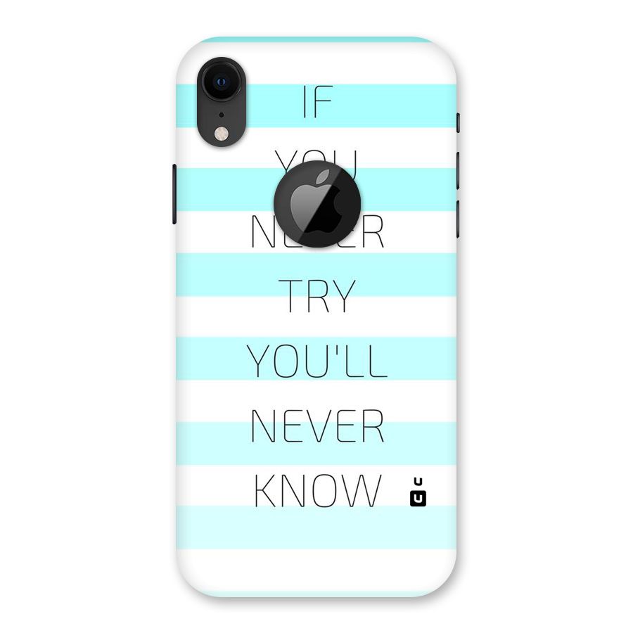 Try Know Back Case for iPhone XR Logo Cut
