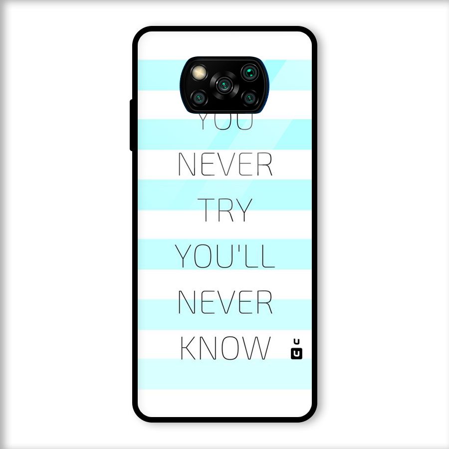 Try Know Glass Back Case for Poco X3