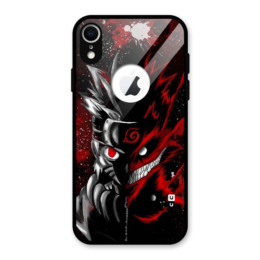 Two Face Naruto Glass Back Case for iPhone XR Logo Cut