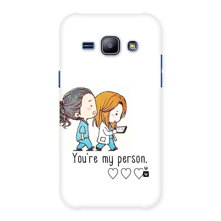Two Friends In Coat Back Case for Galaxy J1