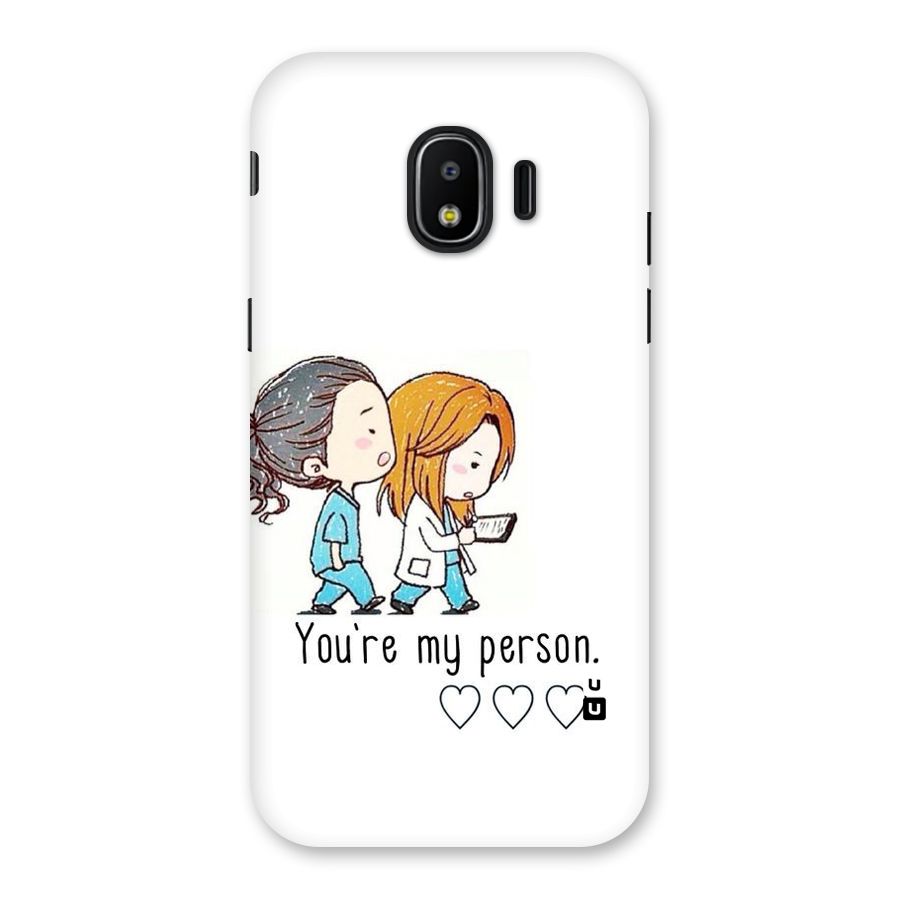 Two Friends In Coat Back Case for Galaxy J2 Pro 2018