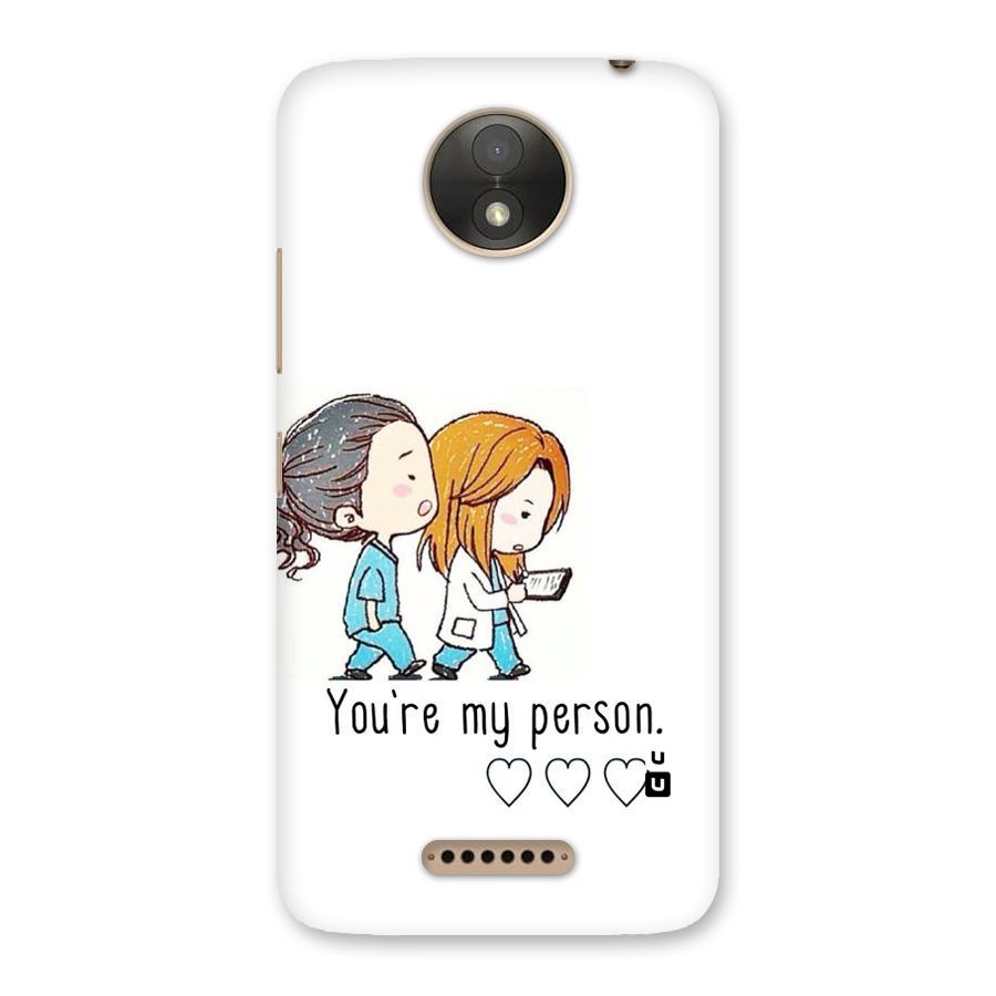 Two Friends In Coat Back Case for Moto C Plus