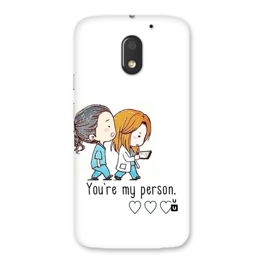 Two Friends In Coat Back Case for Moto E3 Power