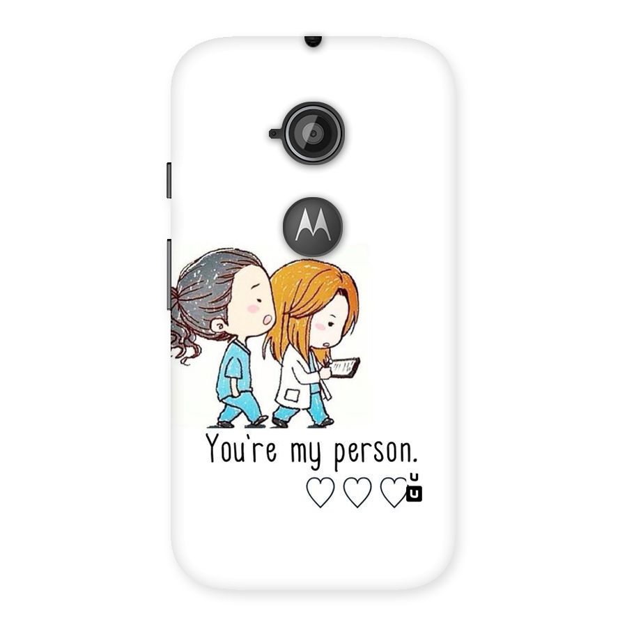 Two Friends In Coat Back Case for Moto E 2nd Gen