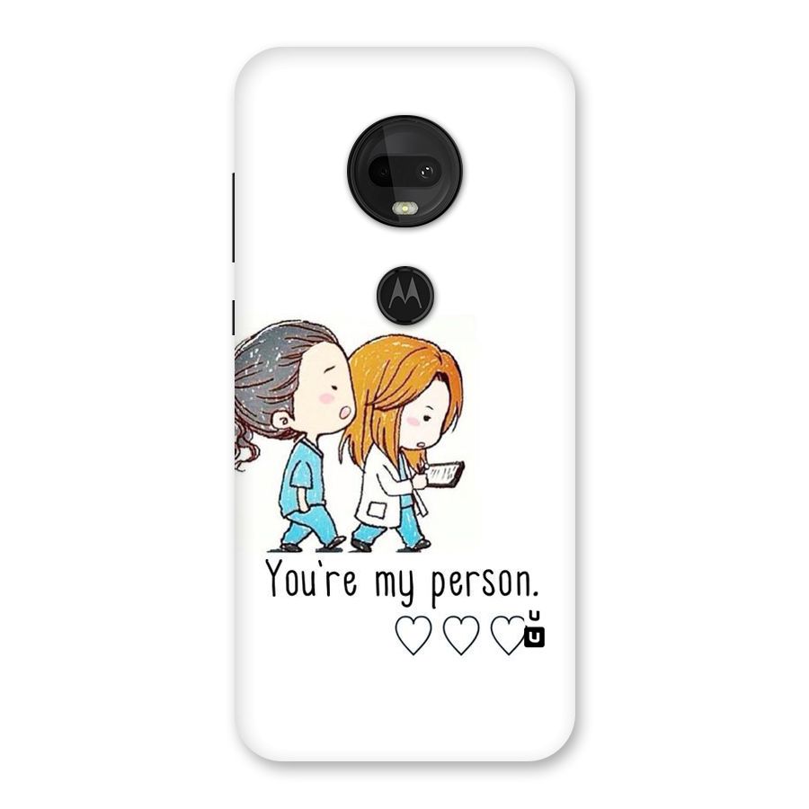 Two Friends In Coat Back Case for Moto G7