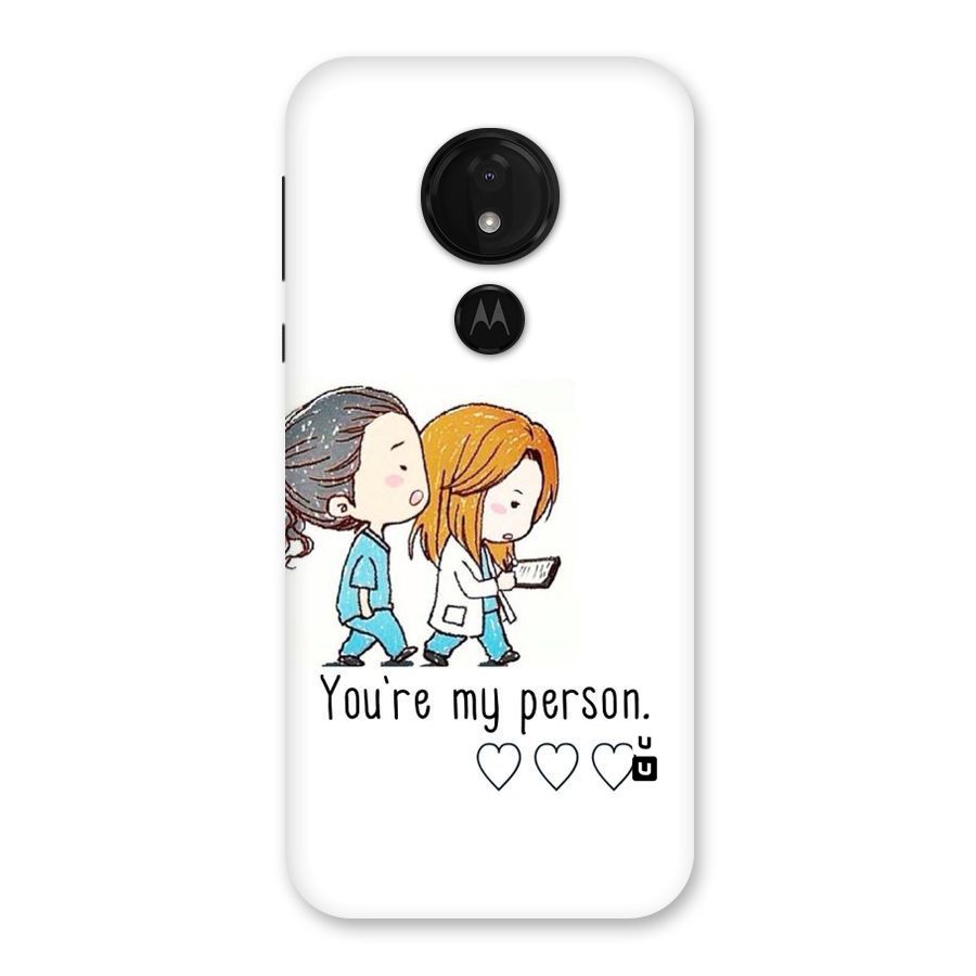 Two Friends In Coat Back Case for Moto G7 Power