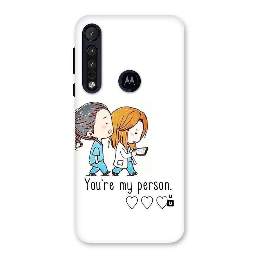 Two Friends In Coat Back Case for Motorola One Macro