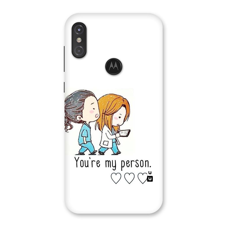 Two Friends In Coat Back Case for Motorola One Power