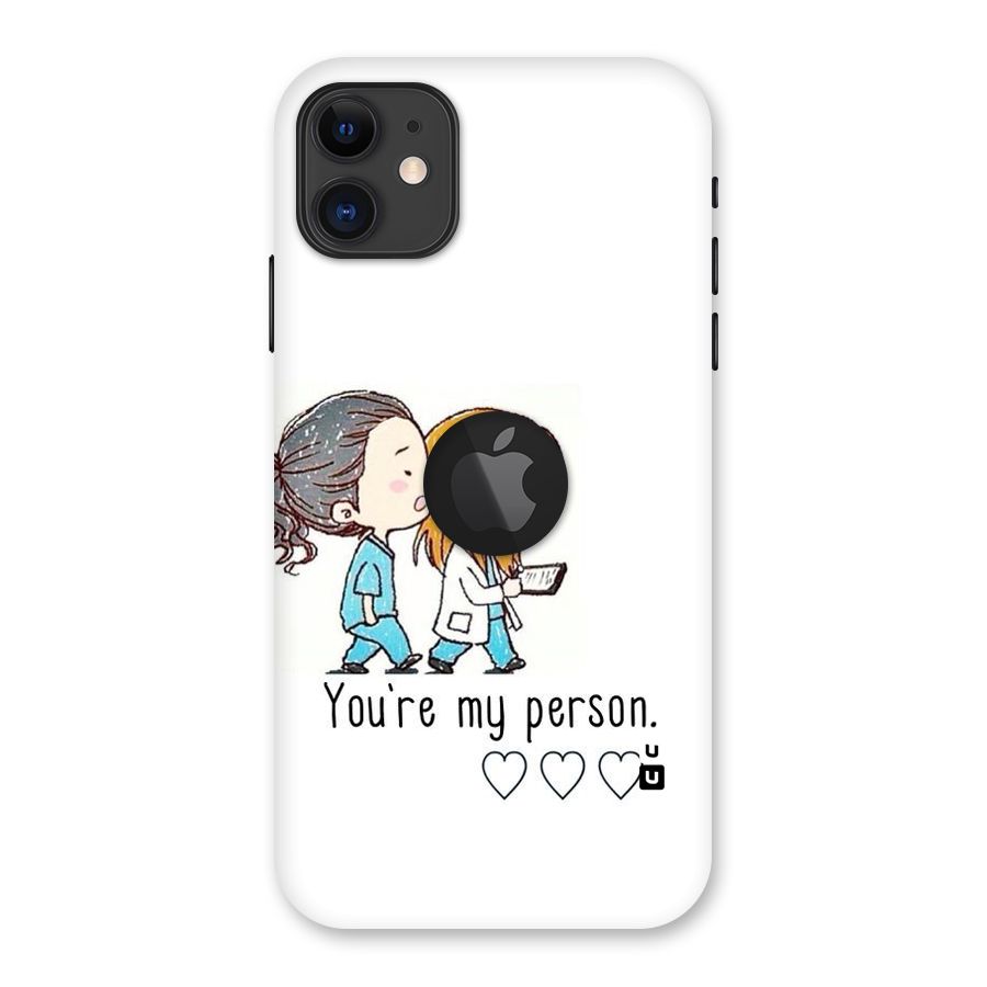 Two Friends In Coat Back Case for iPhone 11 Logo Cut
