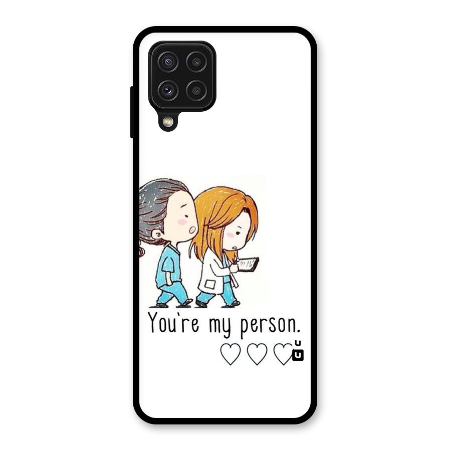 Two Friends In Coat Glass Back Case for Galaxy A22 4G