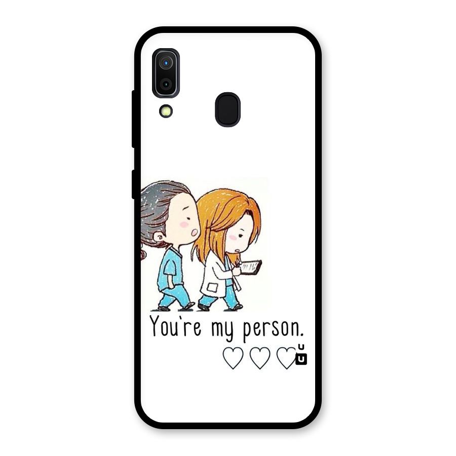 Two Friends In Coat Glass Back Case for Galaxy A30