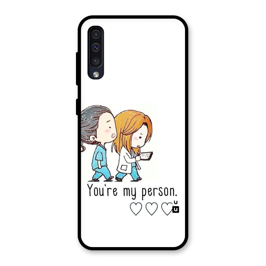 Two Friends In Coat Glass Back Case for Galaxy A30s